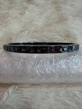 Coach Black Logo Bangle Bracelet